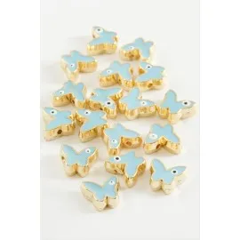 Kelebek Mineli Bileklik Ve Kolye Ucu Aparatı 1 Adet-Mavi