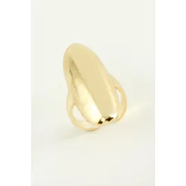 Oval Metal Yüzük-Sarı
