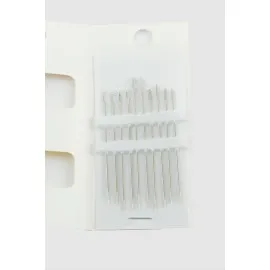 10 Adet Gümüş Dikiş İğnesi-Gümüş Rengi