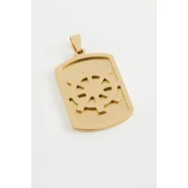 Dümen Çelik Kolye Ucu 4 Cm-Sarı