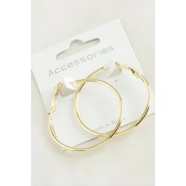 Boru Halka Küpe 4 cm-Sarı