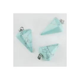 Turkuaz Pandül Doğaltaş Kolye Ucu-Turkuaz