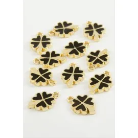 Yonca Tek Kulplu Mineli Bileklik Ve Kolye Ucu Aparatı 1 Adet-Siyah