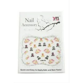 Tırnak Aksesuarı Tattoo Sticker-Beyaz