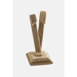 Anfora Kumaş Palmiye Küpelik-Kahverengi