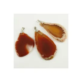 Akik Doğaltaş Kolye Ucu-Kahverengi