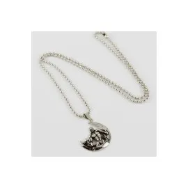 Halterci Figürlü Erkek Kolye-Gümüş Rengi