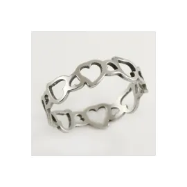 Kalp Lüks Çelik Yüzük-Beyaz