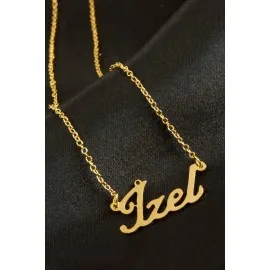 İzel Isimli Kolye -Sarı