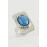 Dikdörtgen Turkuaz Taşlı Yüzük-Gümüş Rengi