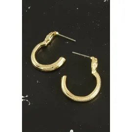 Yarım Halka Yeni Sezon Metal Küpe-Sarı