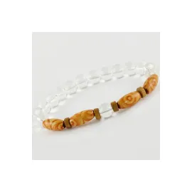 Kuvars Ahşap Trend Yeni Sezon Doğaltaşlı Bileklik-Şeffaf