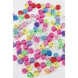 Emoji Fimo Boncuk 100 Adet-Renkli