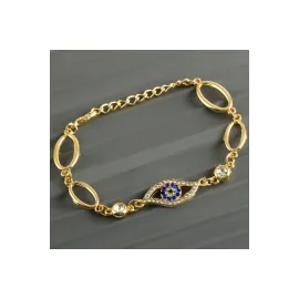 Göz Taşlı Trend Bileklik-Sarı