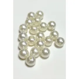 8 Mm Delikli İnci Boncuk 500 Gram-Krem