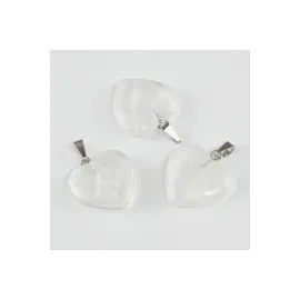 Kuvars Kalpli Doğaltaş Kolye Ucu-Şeffaf