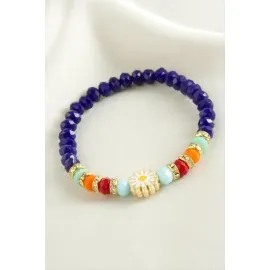 Papatya Kristal Trend Bileklik-Lacivert