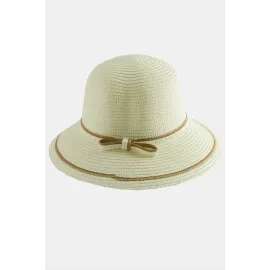 Fiyonglu Hasır Şapka-Açık Pembe