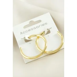 Boru Halka Küpe 3,5 cm-Sarı