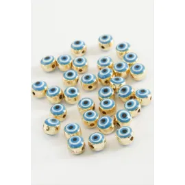 Nazar Mineli Bileklik ve Kolye Ucu Aparatı 1 Adet-Mavi