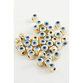 Nazar Mineli Bileklik Ve Kolye Ucu Aparatı 1 Adet-Beyaz