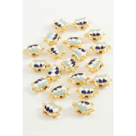 Kaplumbağa Mineli Bileklik ve Kolye Ucu Aparatı 1 Adet-Sarı