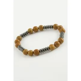 Jasper Hematit Doğaltaş Bileklk-Kahverengi