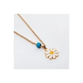 Papatya Figürlü Kolye-Sarı