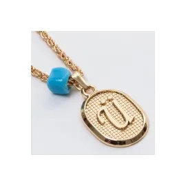 Plastik Boncuklu Burgulu Harfli Kolye-Ü