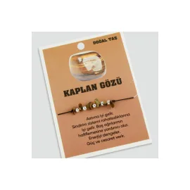 Kaplangözü Doğaltaşlı İp Bileklik-Kahverengi