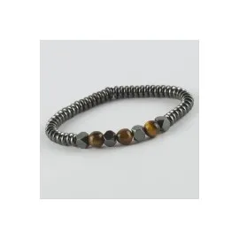 Kaplangözü - Hematit - Mat Onix Doğaltaş Bileklik-Antrasit