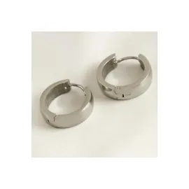 Halka Lüks Çelik Küpe 1,5 cm-Gümüş Rengi