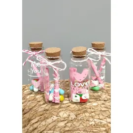 Fiyong Bağlamalı Dilek Şişesi-Pembe