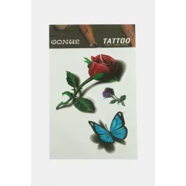 Gül Tattoo Dövme Sticker-Beyaz