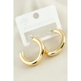 Boru Trend Halka Metal Küpe-Sarı