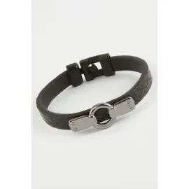 Halka Kaliteli Suni Deri Bileklik-Siyah