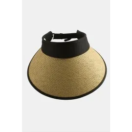 Kasketli Hasır Plaj Şapkası-Kahverengi