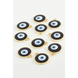 Nazar Tek Kulplu Mineli Bileklik ve Kolye Ucu Aparatı 1 Adet-Lacivert