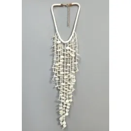 Sedef Lüks Yaka Kolye-Krem