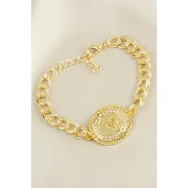 Osmanlı Tuğrası Taşlı Bileklik-Sarı