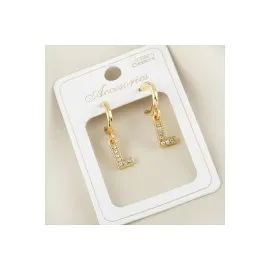 Harfli Yeni Sezon Metal Taşlı Küpe-L