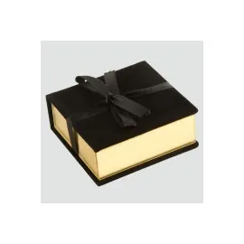 Kurdale Kadife Ahşap Lüx Kelepçe Bileklik Kutusu-Siyah