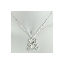 Ayıcık Zirkon Taşlı Trend Kolye-Gümüş Rengi