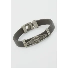 Kayı Boyu Suni Deri Bileklik-Siyah