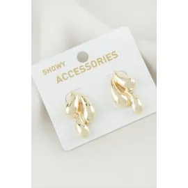 Su Damlası Metal Küpe-Sarı