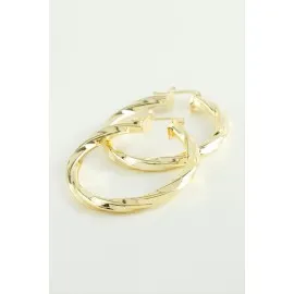 Burgulu Halka Küpe 4,5 Cm-Sarı