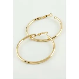 Metal Halka Küpe 3 Cm-Gümüş Rengi