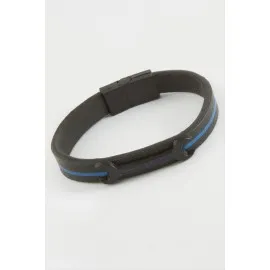 Anahtar Mıknatıslı Suni Deri Bileklik-Siyah