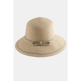 Fiyonglu Hasır Şapka-Açık Pembe