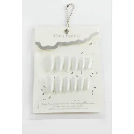 Mina Beauty Kedi Gözü Takma Tırnak-Beyaz